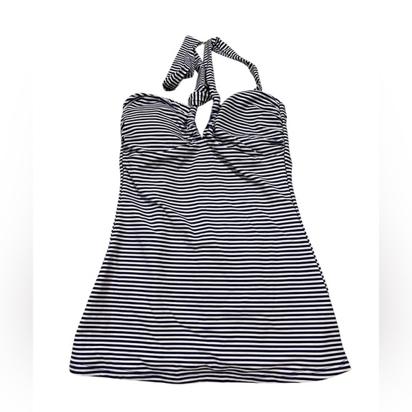 NWT Sea Level Women’s Varsity Halter Bandeau Tankini Top in Blue/White stripes - Picture 3 of 7